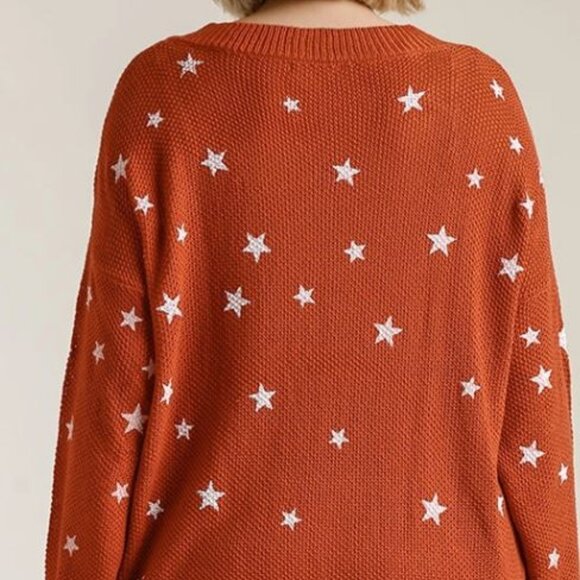 Umgee thin plus size sweater star pattern - Picture 3 of 3